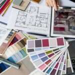 Professional interior designer planning a luxury villa interior with modern furniture, lighting design, space planning, and customized home interiors.