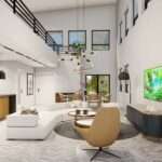 Modern living room designed by a professional interior design company in Bangalore with contemporary furniture and elegant décor.