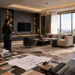 Interior designer planning a modern residential interior design project