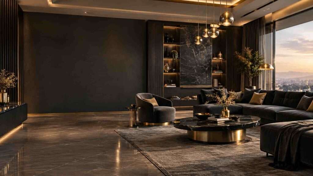 A professional interior designer reviewing a residential interior design concept, combining space planning, furniture, lighting, materials, storage and architectural details to create a functional and visually cohesive home.