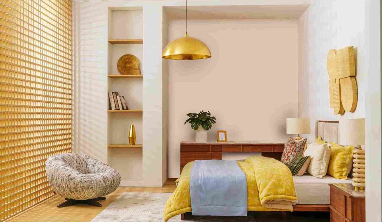 Modern room colour in Vizag with warm neutral walls and stylish interior