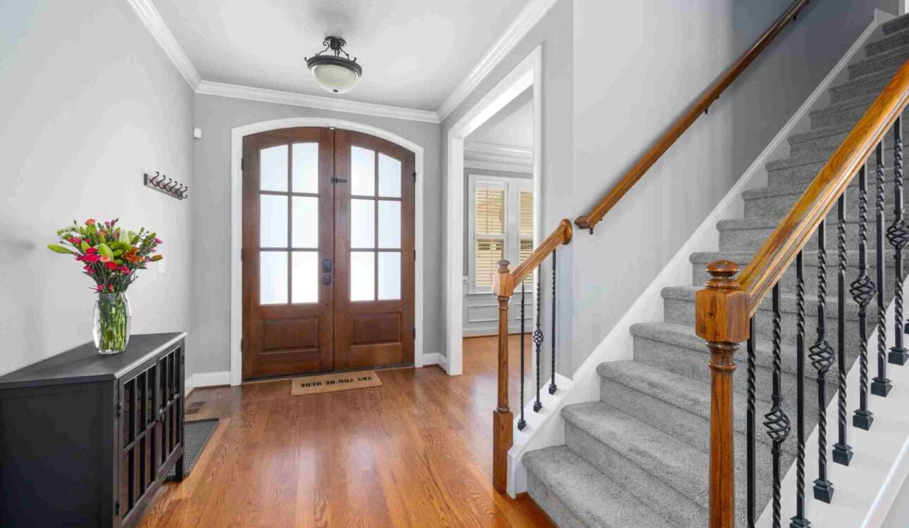 Modern wooden home door design in Vizag